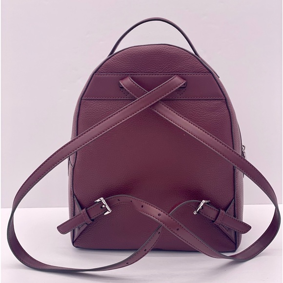 Michael Kors Valerie Medium Pebbled Leather Backpack and Wallet Set Merlot - Picture 10 of 15